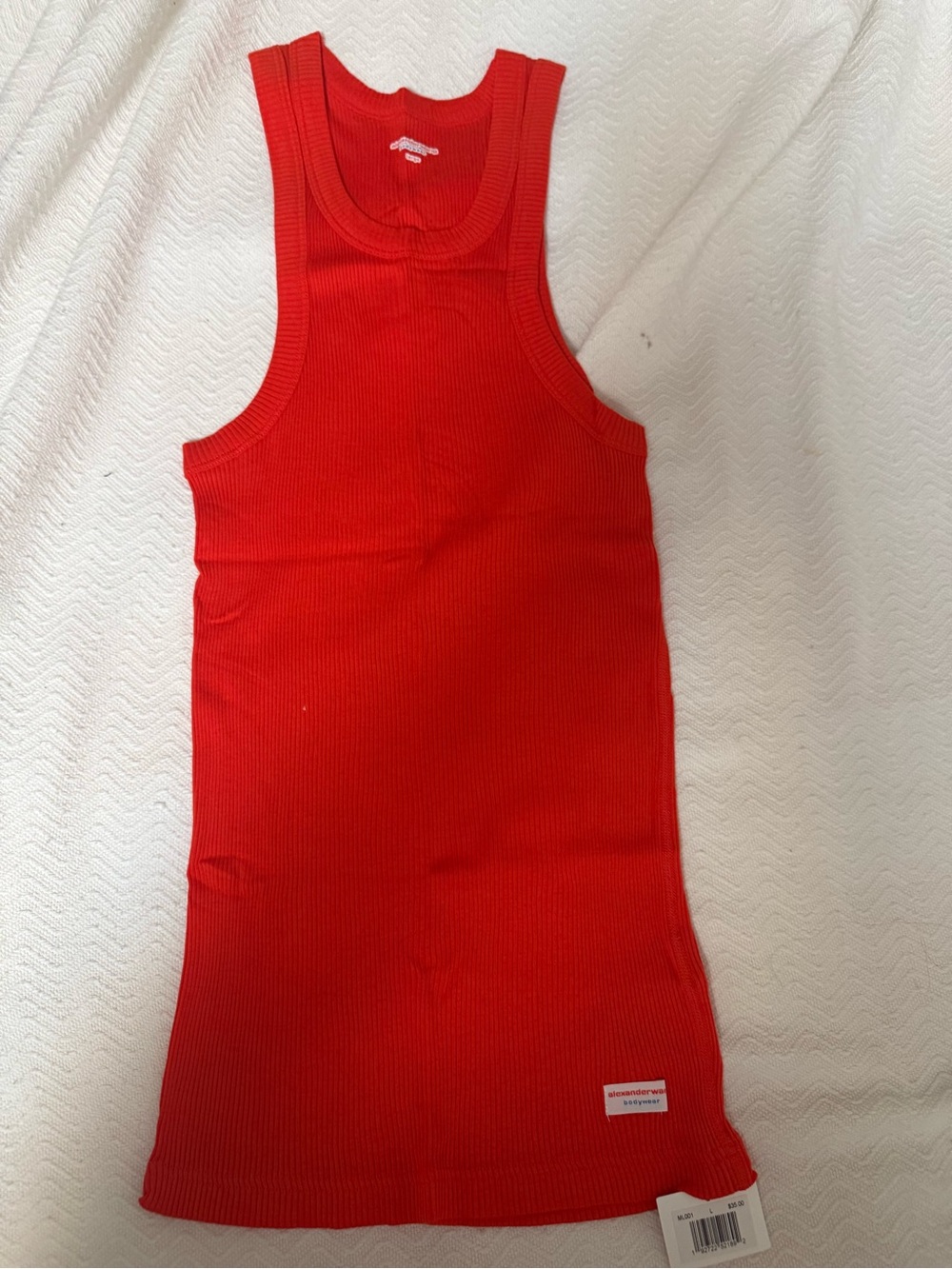 Alexander Wang Fiery Red Ribbed Tank